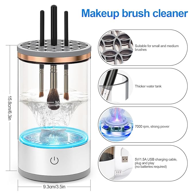 Máquina limpiadora de brochas de maquillaje